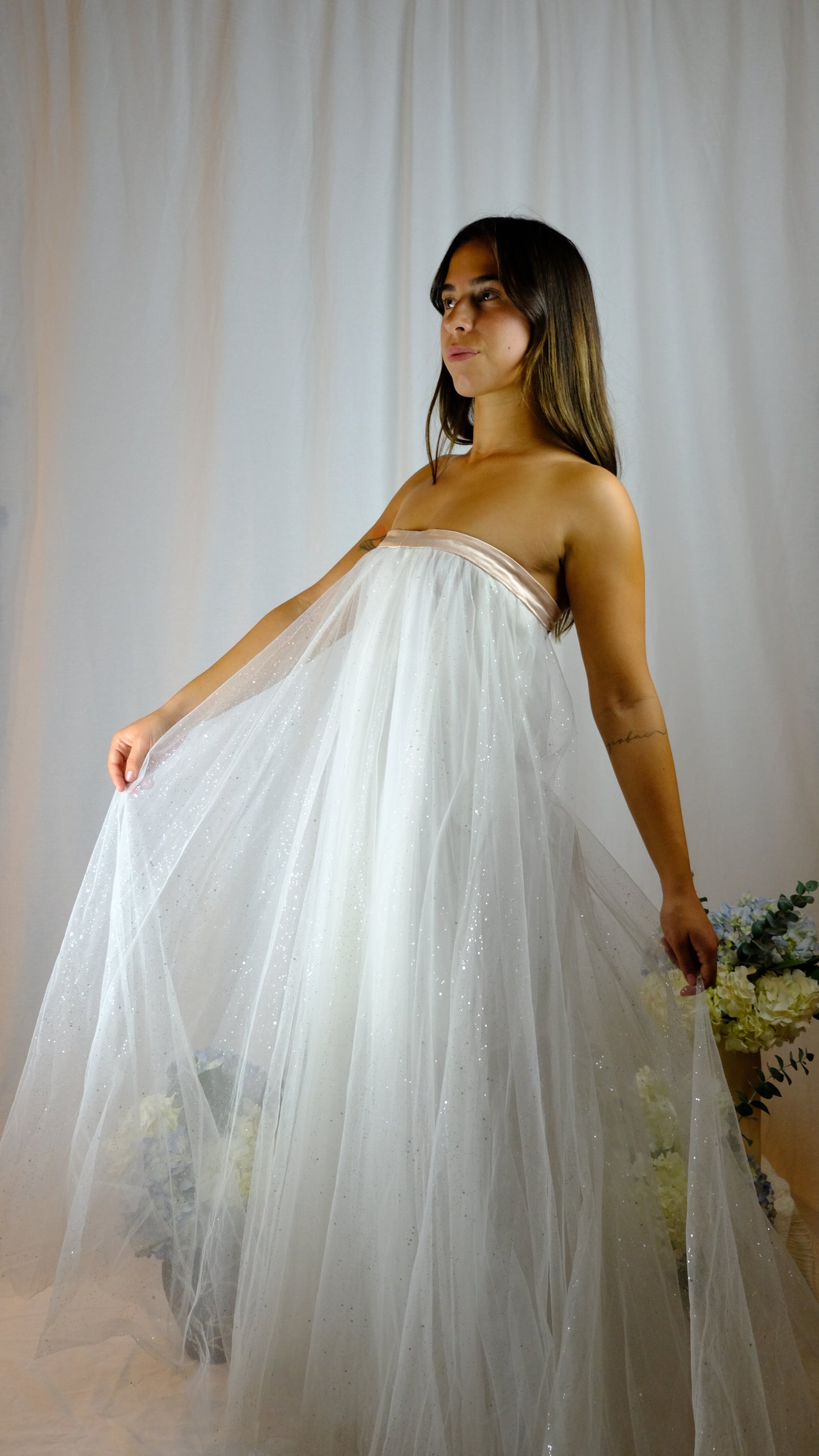 White Tulle Bridal Gown