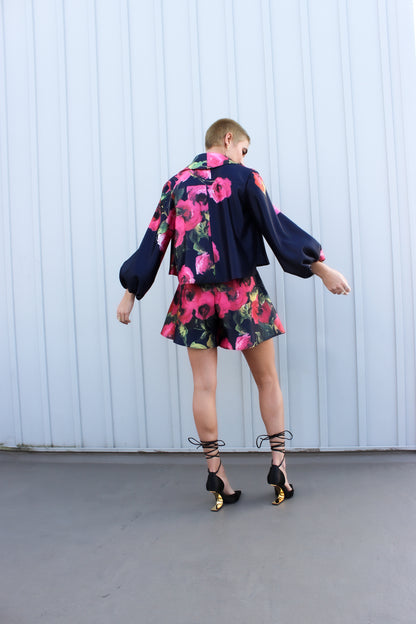 Navy and Rose Bolero Jacket